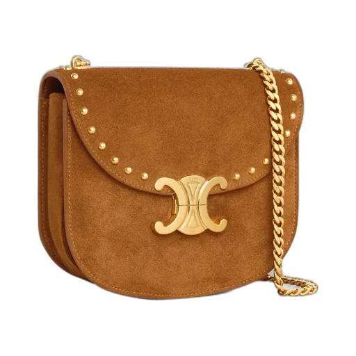 Chain Besace Clea In Suede Calfskin With Studs