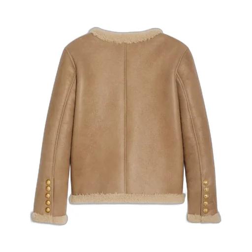 Cardigan Jacket In Curly Shearling Lambskin