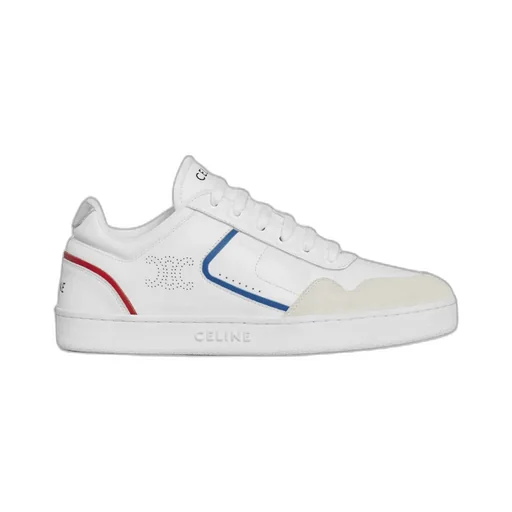 Ct-10 Trainer Low Lace-Up Sneaker In Calfskin, Laminated Calfskin And Suede Calfskin