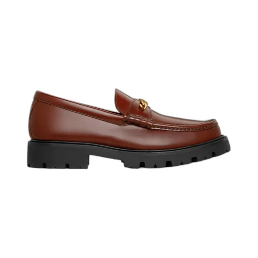 Margaret Triomphe Chain Chunky Loafer In Polished Bullskin