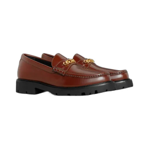 Margaret Triomphe Chain Chunky Loafer In Polished Bullskin