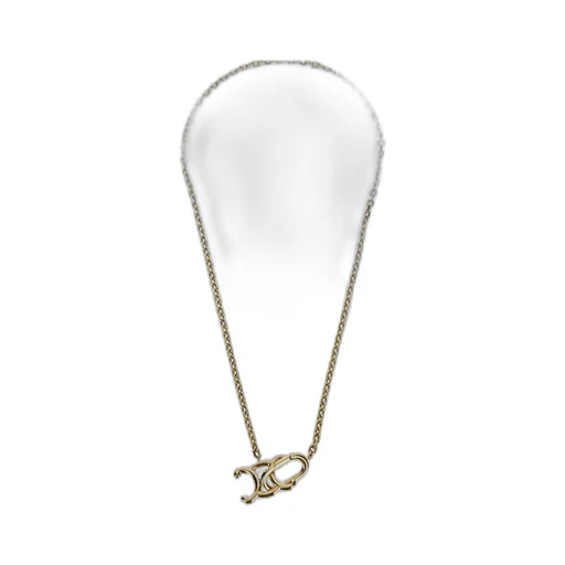 Triomphe Lock Necklace In Brass With Gold Finish
