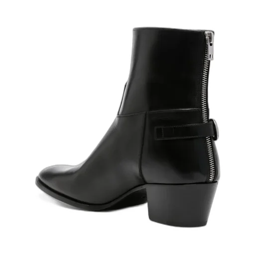 Zipped Isaac Boot In Shiny Calfskin
