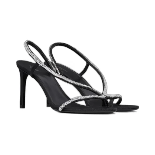 Soir Cross-Over Sandal In Gros Grain With Strass