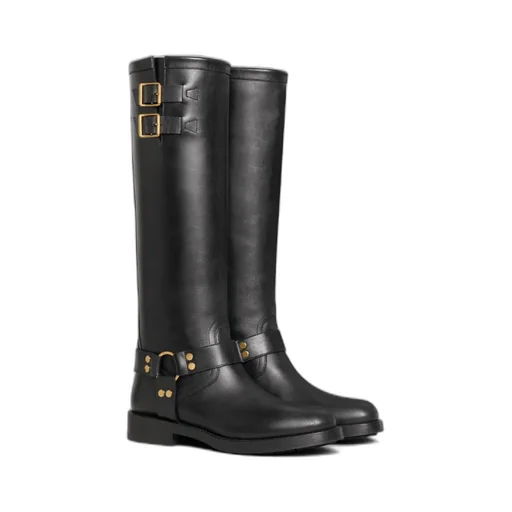 High Boot Biker In Calfskin - Vegetal Tanning