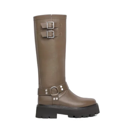 Bulky Biker High Boot In Calfskin