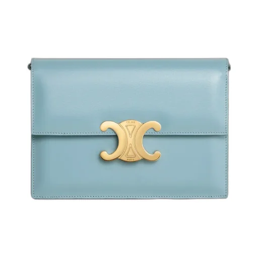 Triomphe Clutch In Shiny Calfskin