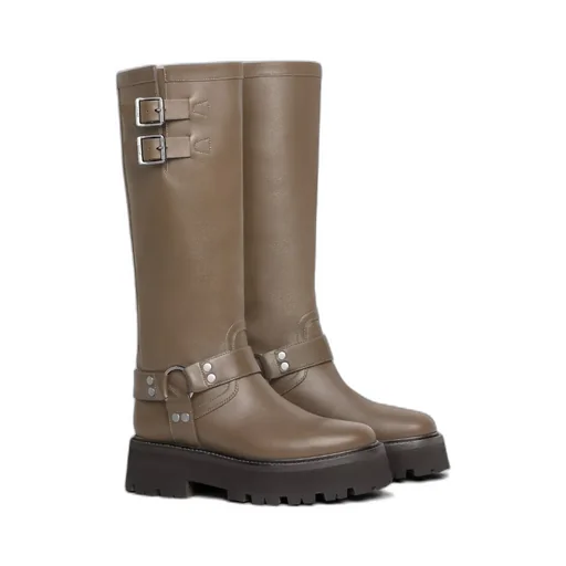 Bulky Biker High Boot In Calfskin
