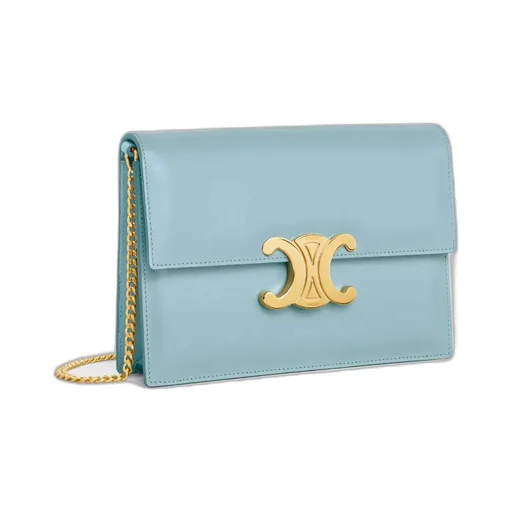 Triomphe Clutch In Shiny Calfskin