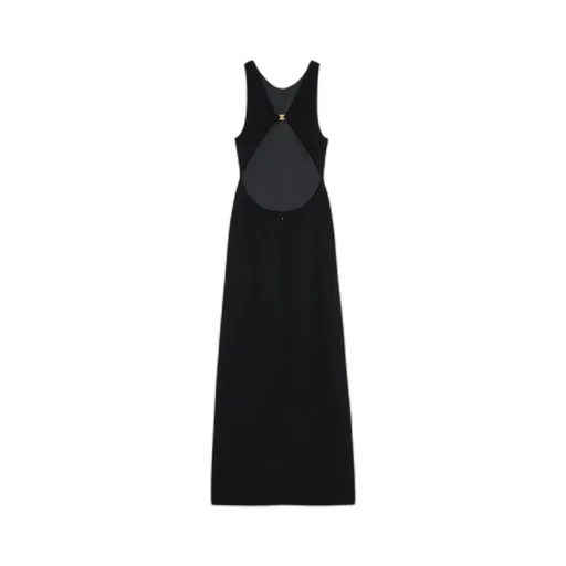 Vest Dress In Satin With Crepe Lining