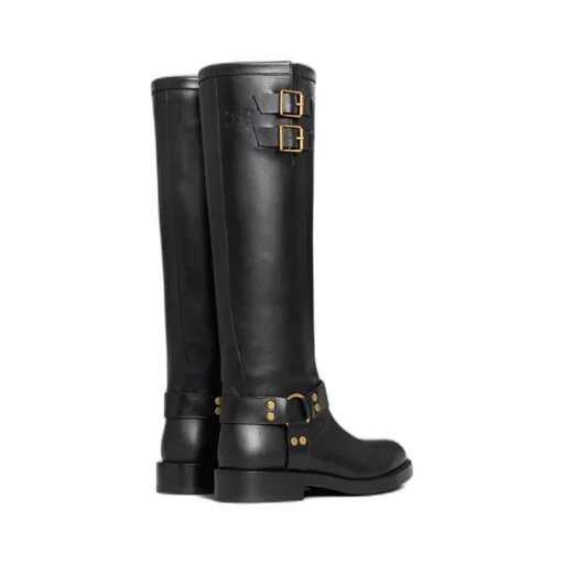High Boot Biker In Calfskin - Vegetal Tanning