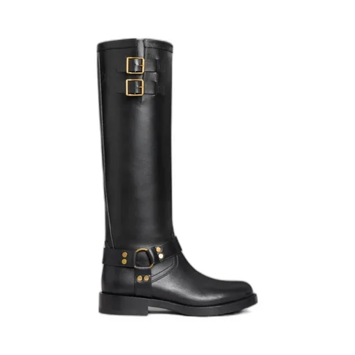 High Boot Biker In Calfskin - Vegetal Tanning