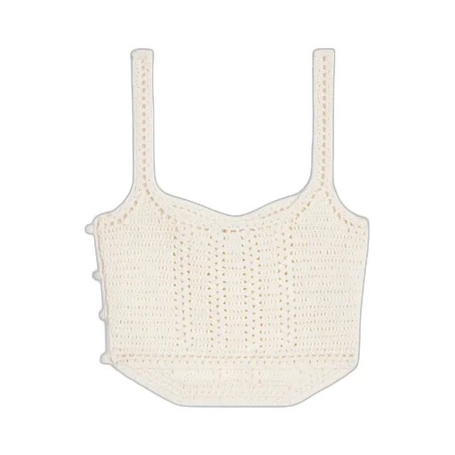 Bustier Tank Top In Crocheted Cotton