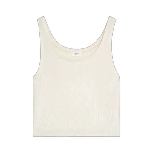 Embroidered Tank Top In Silk Jersey