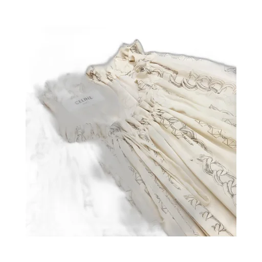 Short Folk Dress In Silk Georgette