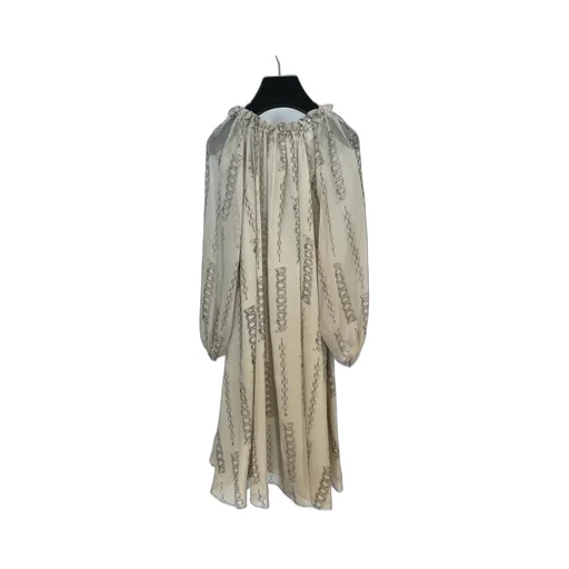 Short Folk Dress In Silk Georgette
