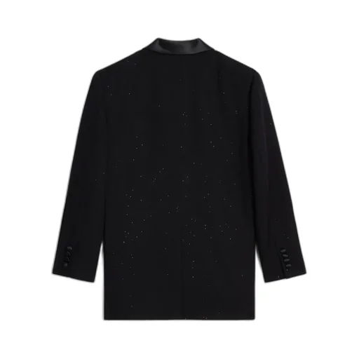 Jude Tux Jacket In Sequined Grain De Poudre