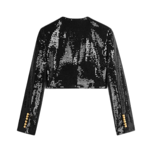 Embroidered Bolero In Wool Gabardine