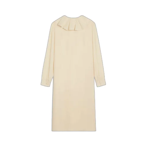 Jabot Dress In Lightweight Silk Sablé