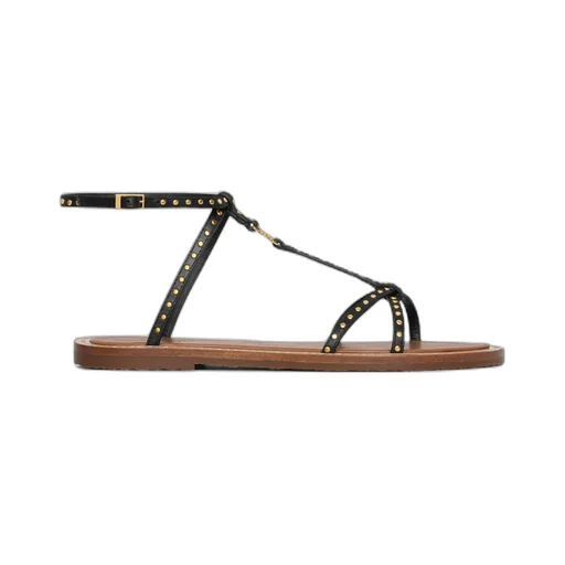 Taillat Flat Sandal With Studs In Calfskin