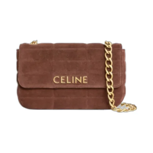Chain Shoulder Bag Matelasse Monochrome In Suede Calfskin