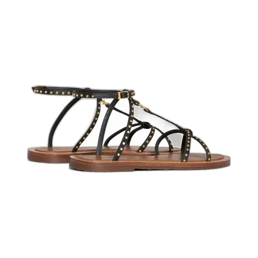 Taillat Flat Sandal With Studs In Calfskin