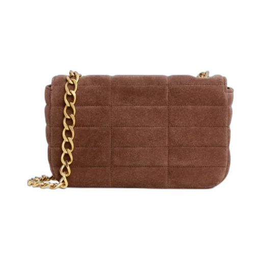 Chain Shoulder Bag Matelasse Monochrome In Suede Calfskin