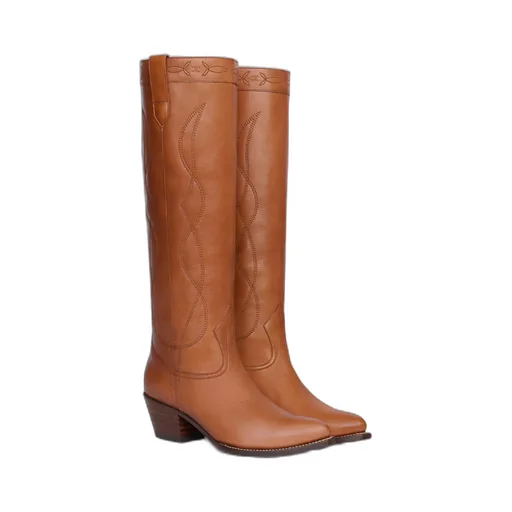 High Boot Western Boots In Calfskin