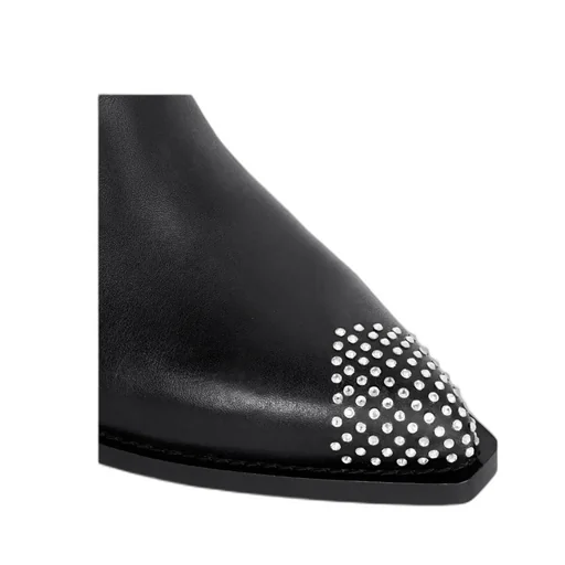Moon High Boots With Strassed Toe Cap In Calfskin