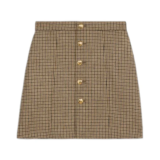 Short Skirt In Checked Wool