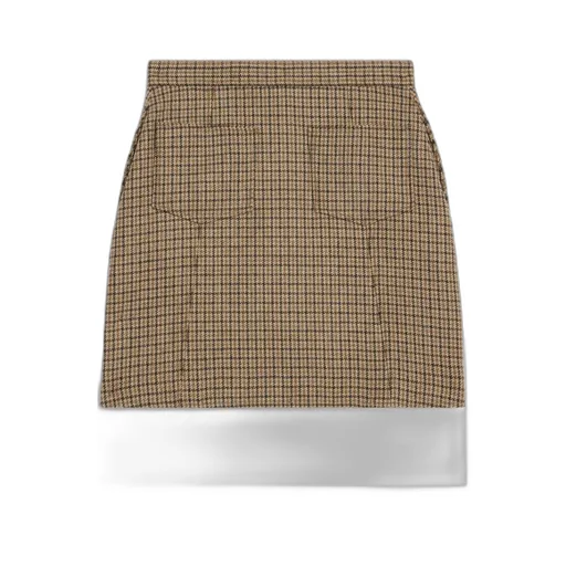 Short Skirt In Checked Wool