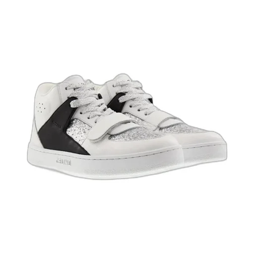 Ct-02 Mid Sneaker With Scratch In Calfskin & Patent Glitter