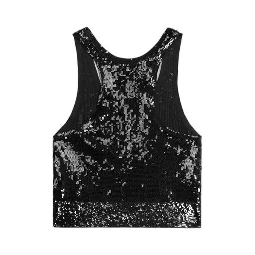 Embroidered Tank Top In Silk