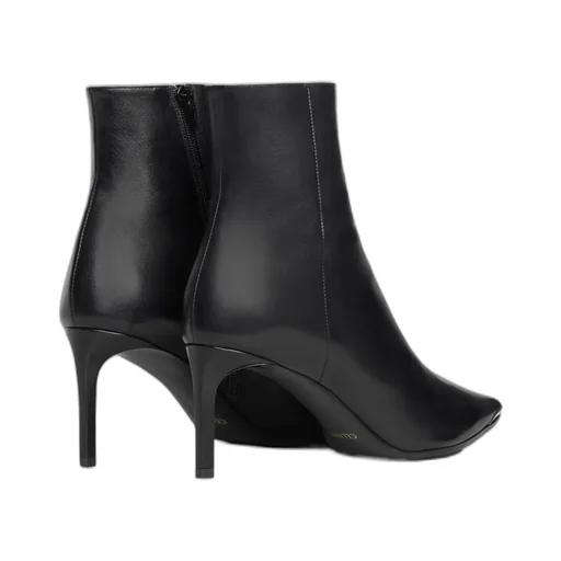 Metal Toe Fitted Ankle Boot In Calfskin