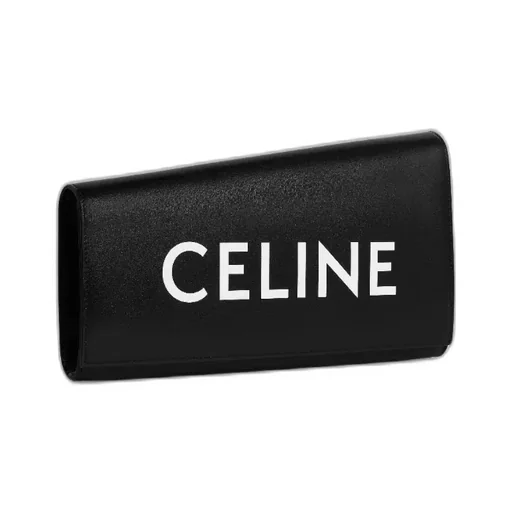 Asymmetric Clutch In Shiny Calfskin With Celine Print