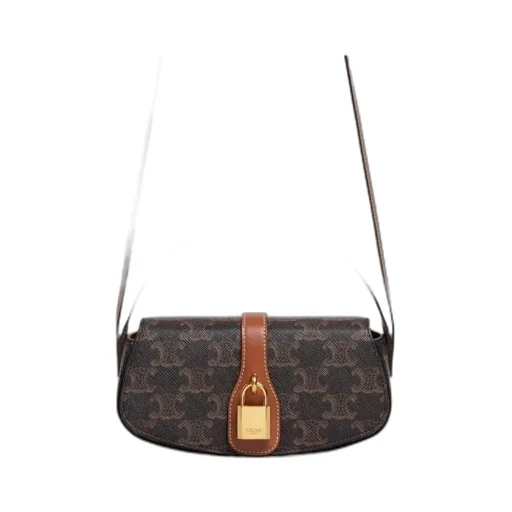 Clutch On Strap Tabou In Triomphe Canvas And Calfskin
