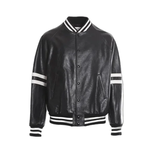 Oversized Calfskin Varsity-Style Jacket