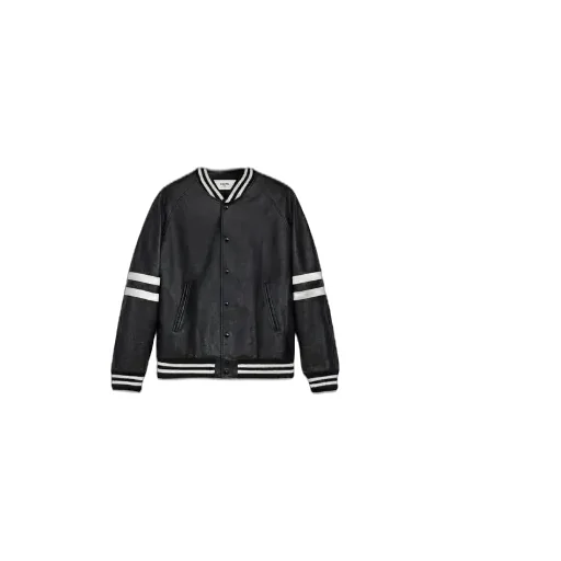 Oversized Calfskin Varsity-Style Jacket