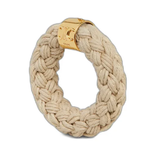Separables Rope Pendant In Cotton And Brass With Gold Finish