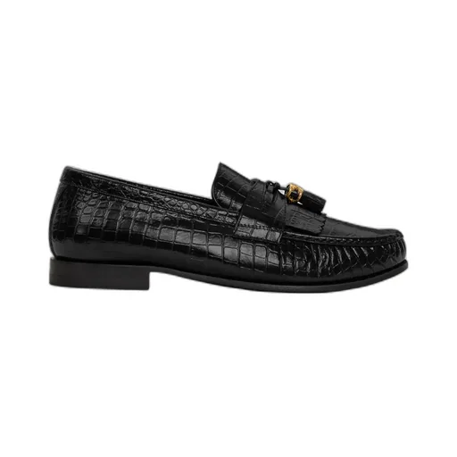 Luco Loafer With Triomphe Tassels In Crocodile Stamped Calfskin