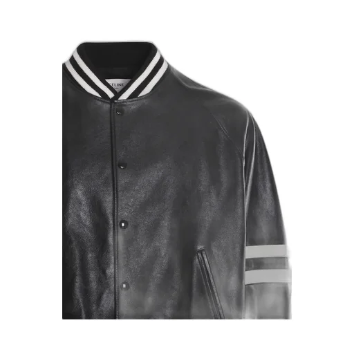 Oversized Calfskin Varsity-Style Jacket