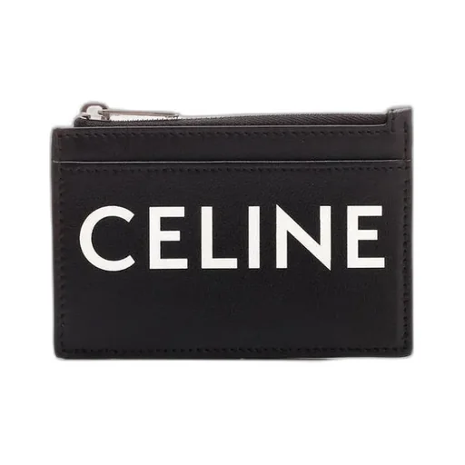 Zipped Card Holder In Smooth Calfskin With Celine Print