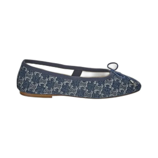 Les Ballerines With Triomphe Laces In Triomphe Stamped Denim