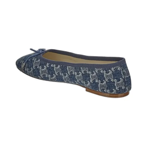 Les Ballerines With Triomphe Laces In Triomphe Stamped Denim
