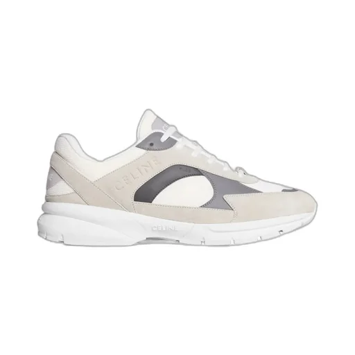Runner Cr-03 Low Lace-Up Sneaker In Mesh, Suede Calfskin And Calfskin