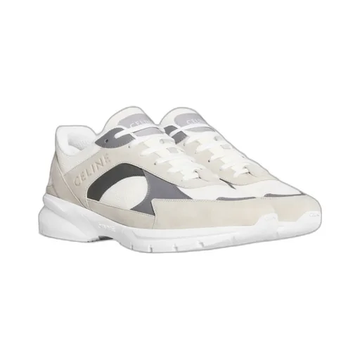 Runner Cr-03 Low Lace-Up Sneaker In Mesh, Suede Calfskin And Calfskin