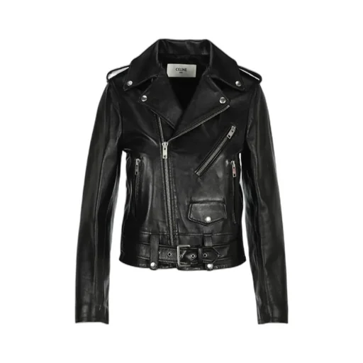 Long-Sleeved Leather Jacket