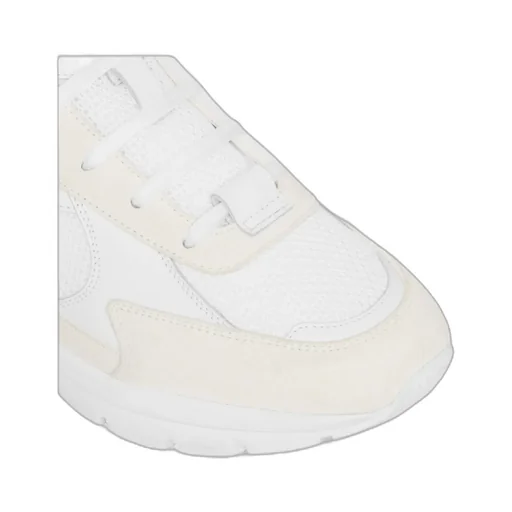 Runner Cr-03 Low Lace-Up Sneaker In Mesh, Suede Calfskin And Calfskin