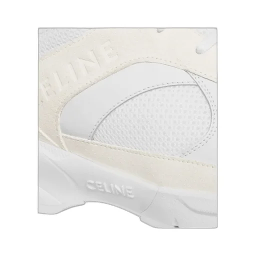 Runner Cr-03 Low Lace-Up Sneaker In Mesh, Suede Calfskin And Calfskin