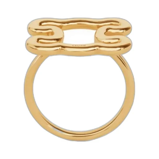 Triomphe Frame Large Ring In Brass With Gold Finish